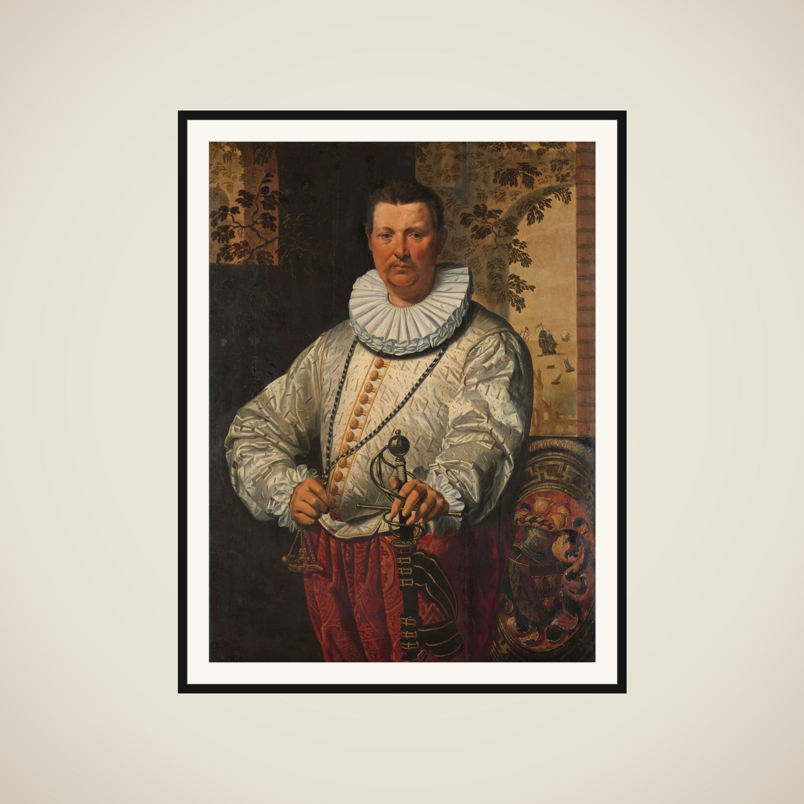 Portrait of a Dutch Admiral of the Fleet framed