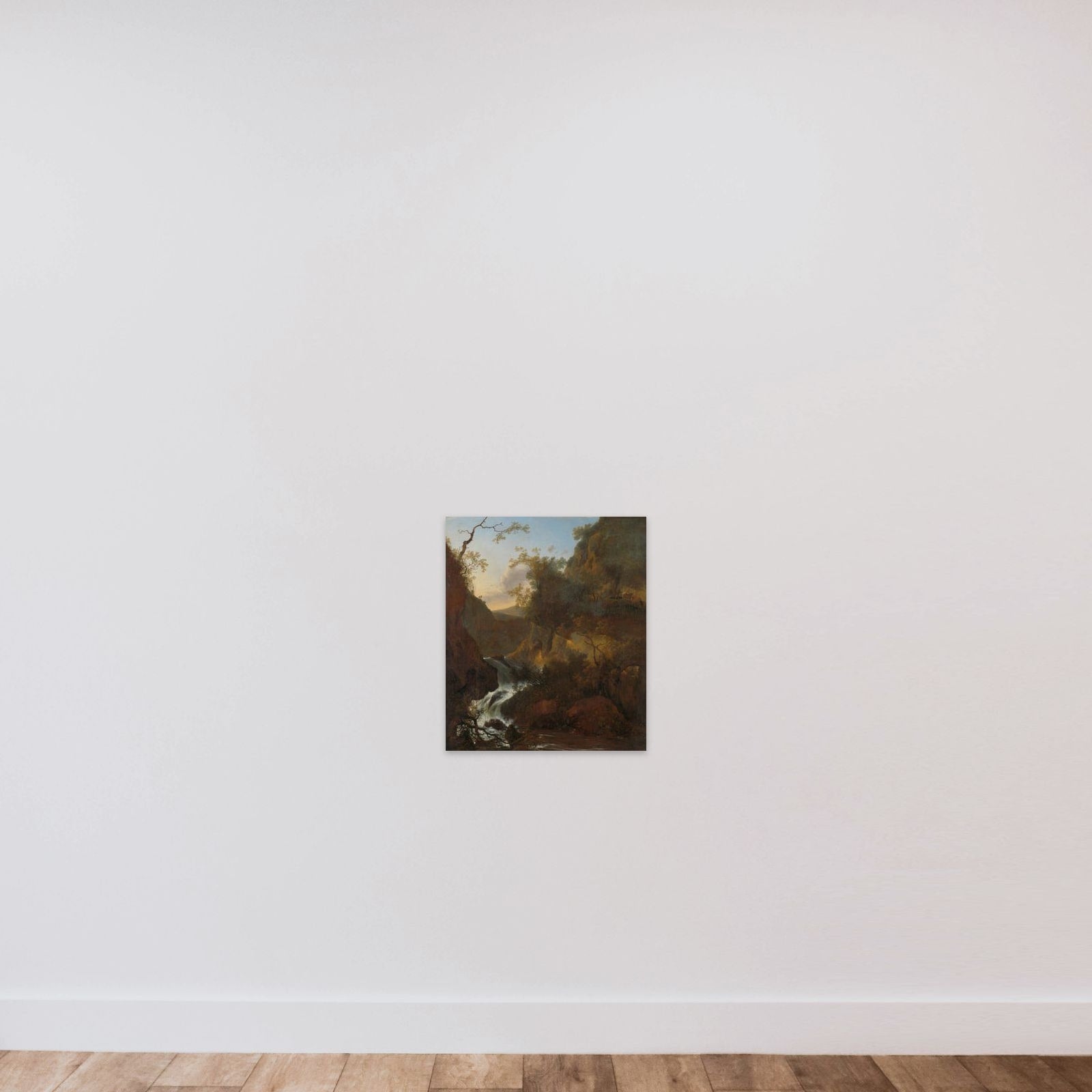 A waterfall unframed — shown to scale