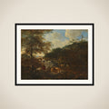 Landscape with cattle framed