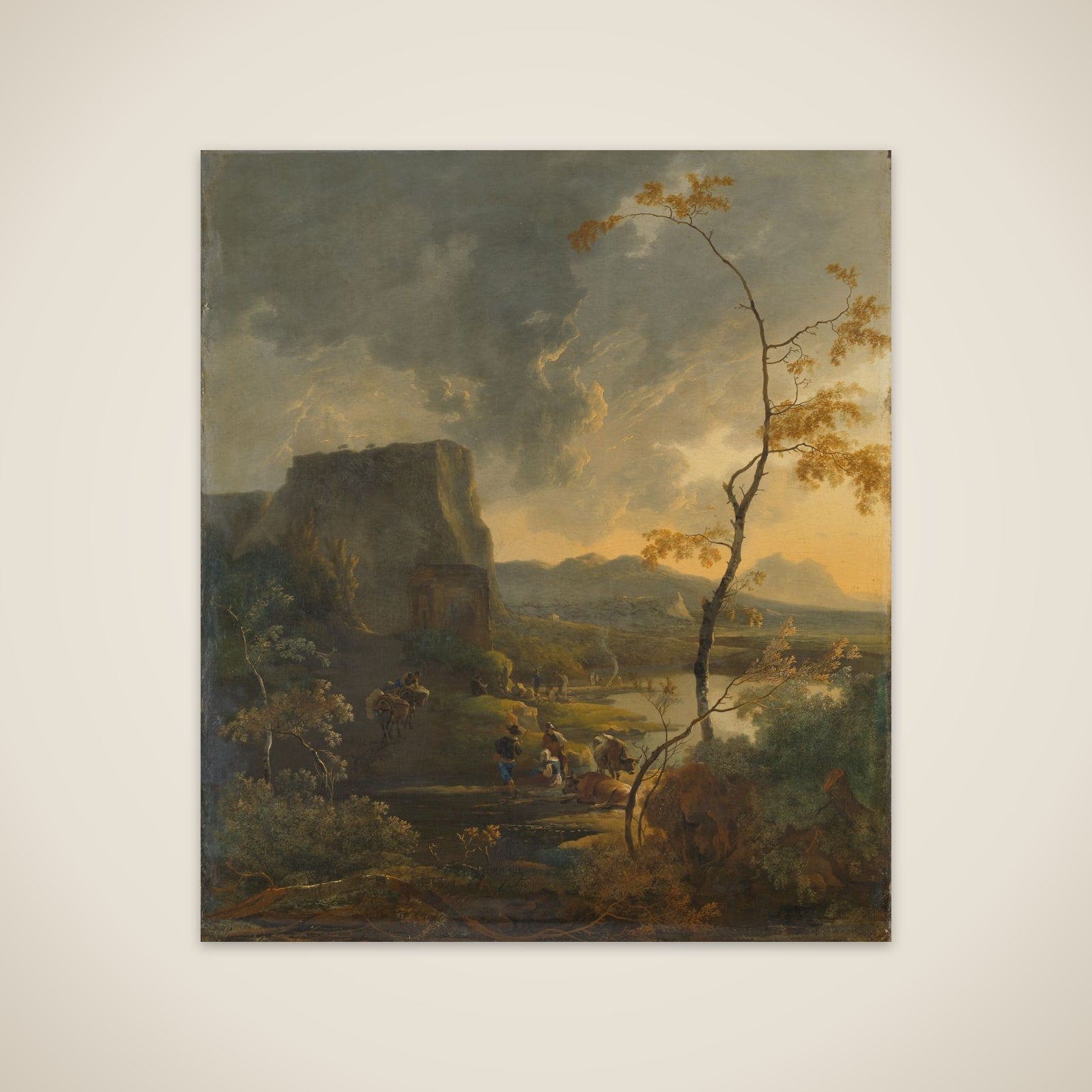 Italian Landscape with Ancient Tempietto unframed print