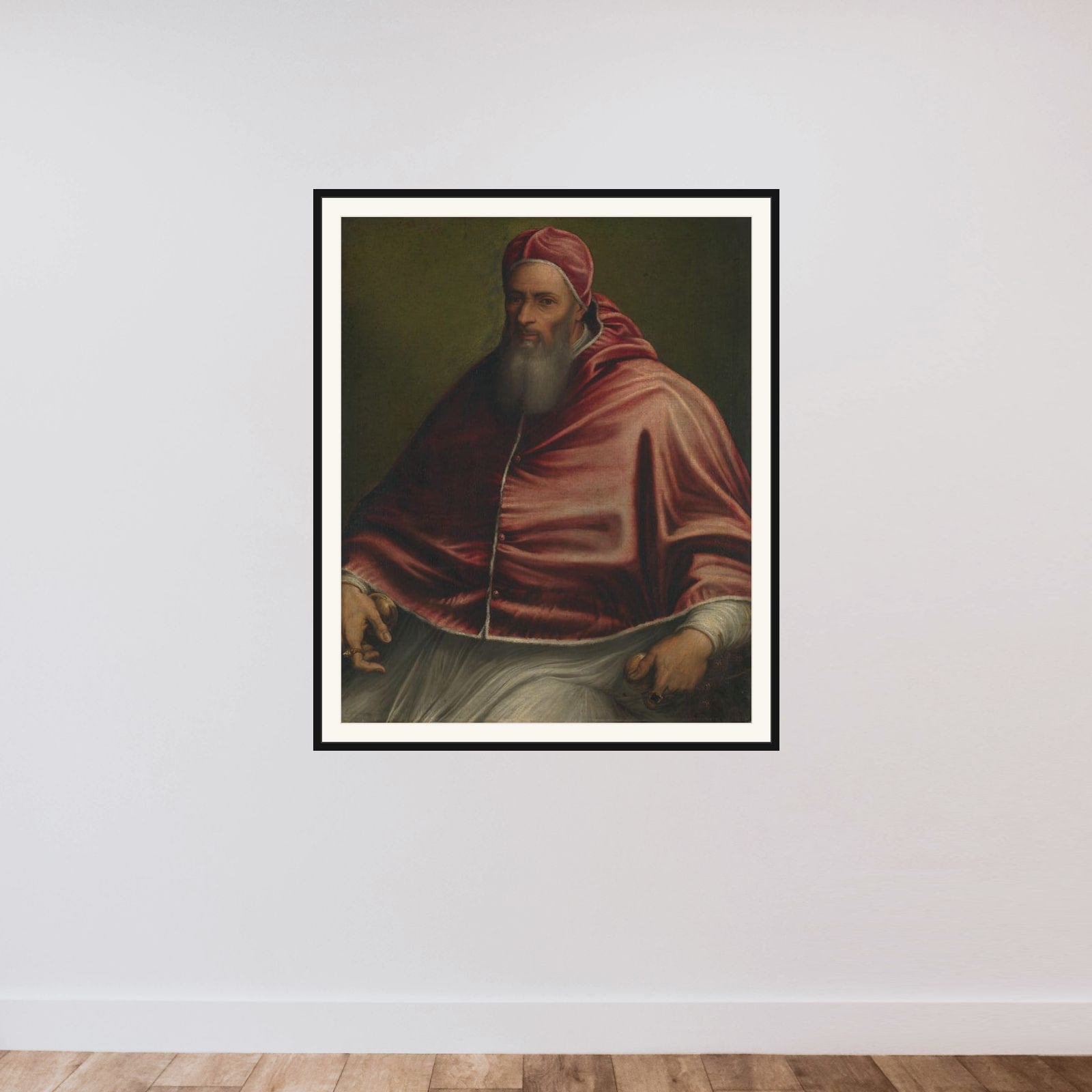 Pope Julius III (formerly entitled Pope Paul III) framed — shown to scale