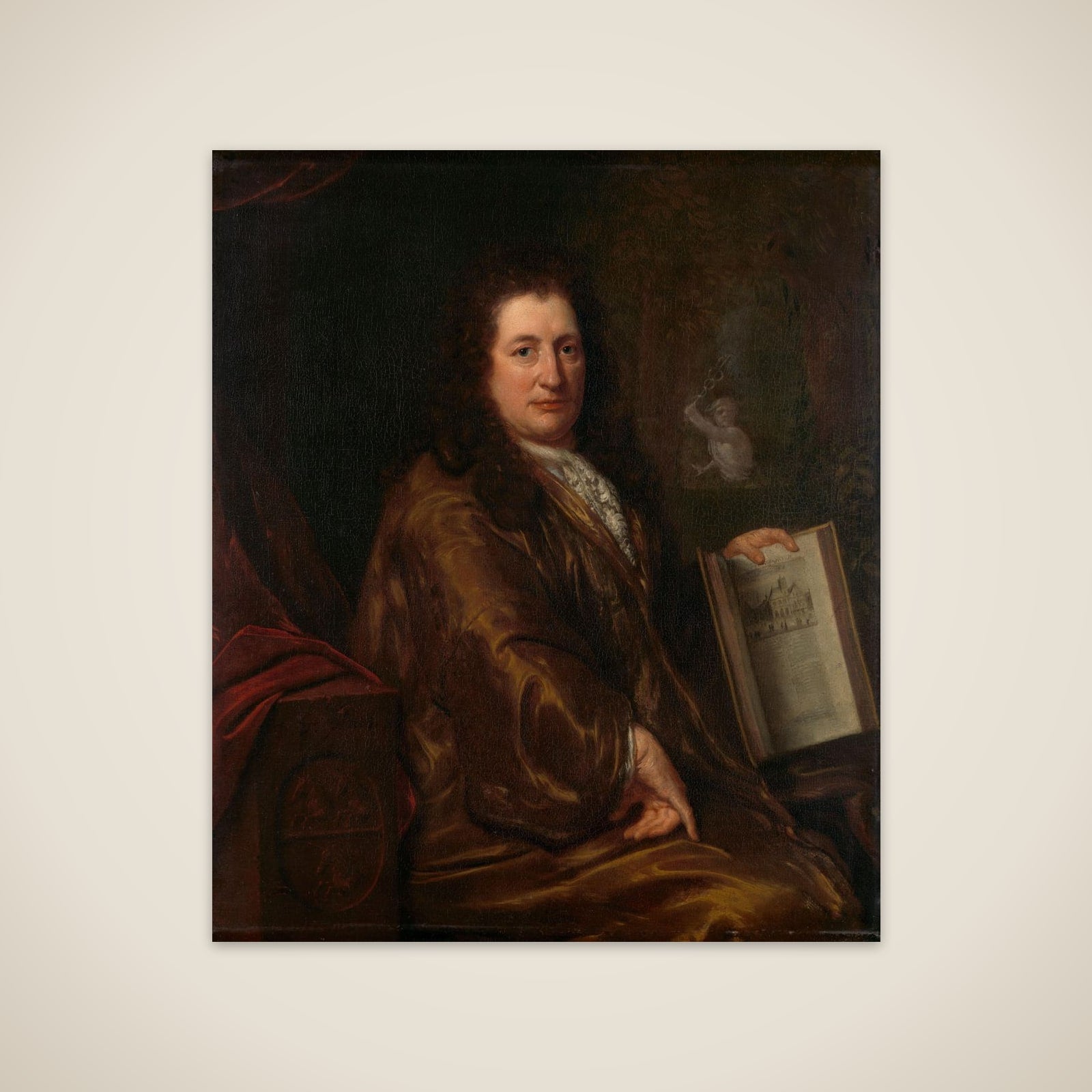 Portrait of Caspar Commelin, bookseller, newspaper publisher and author of the official history of Amsterdam 'Beschrijvinghe van Amsterdam'of 1693 unframed print