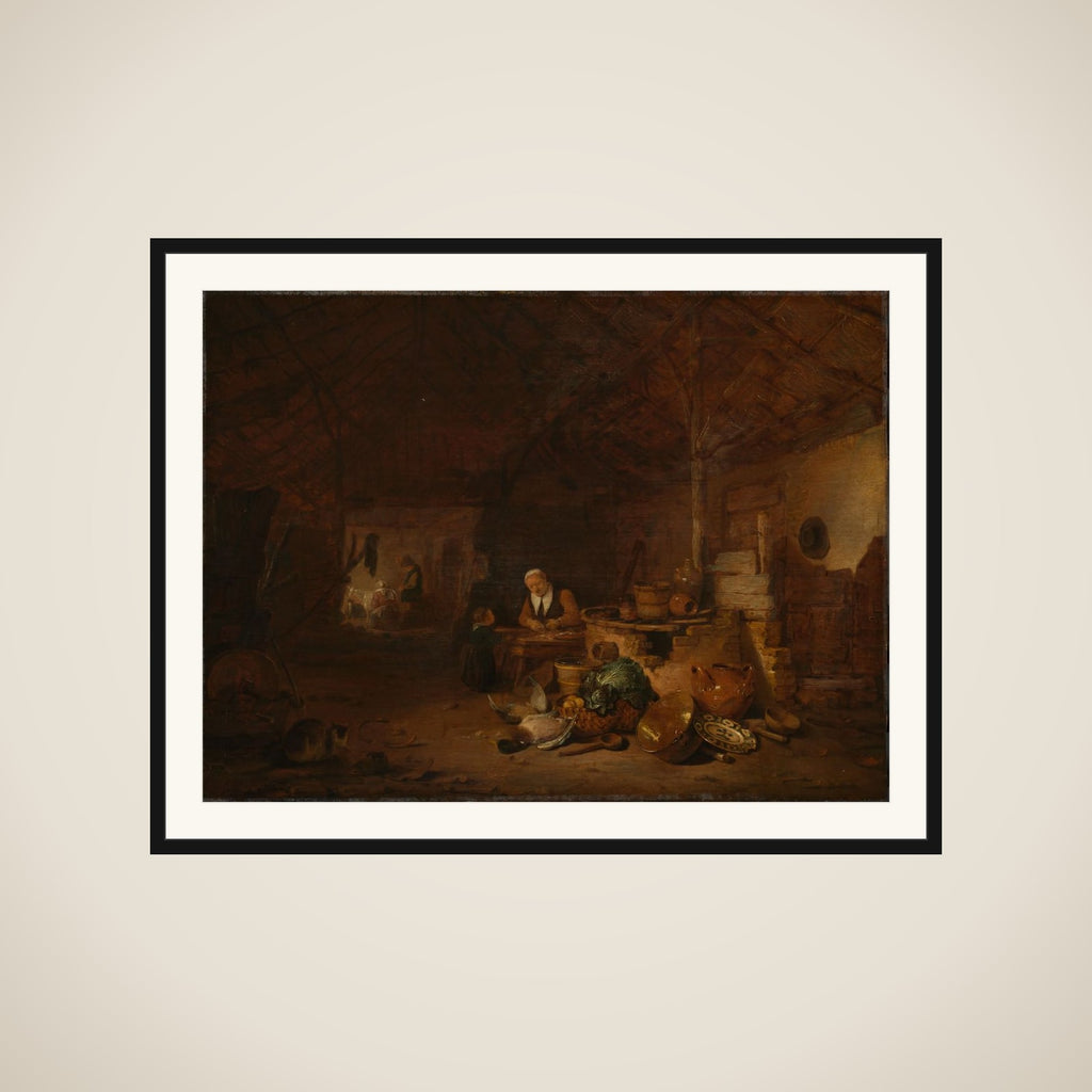 Interior of a barn framed