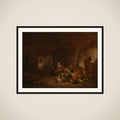 Interior of a barn framed