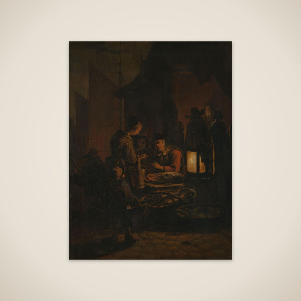 Fish market at night unframed print