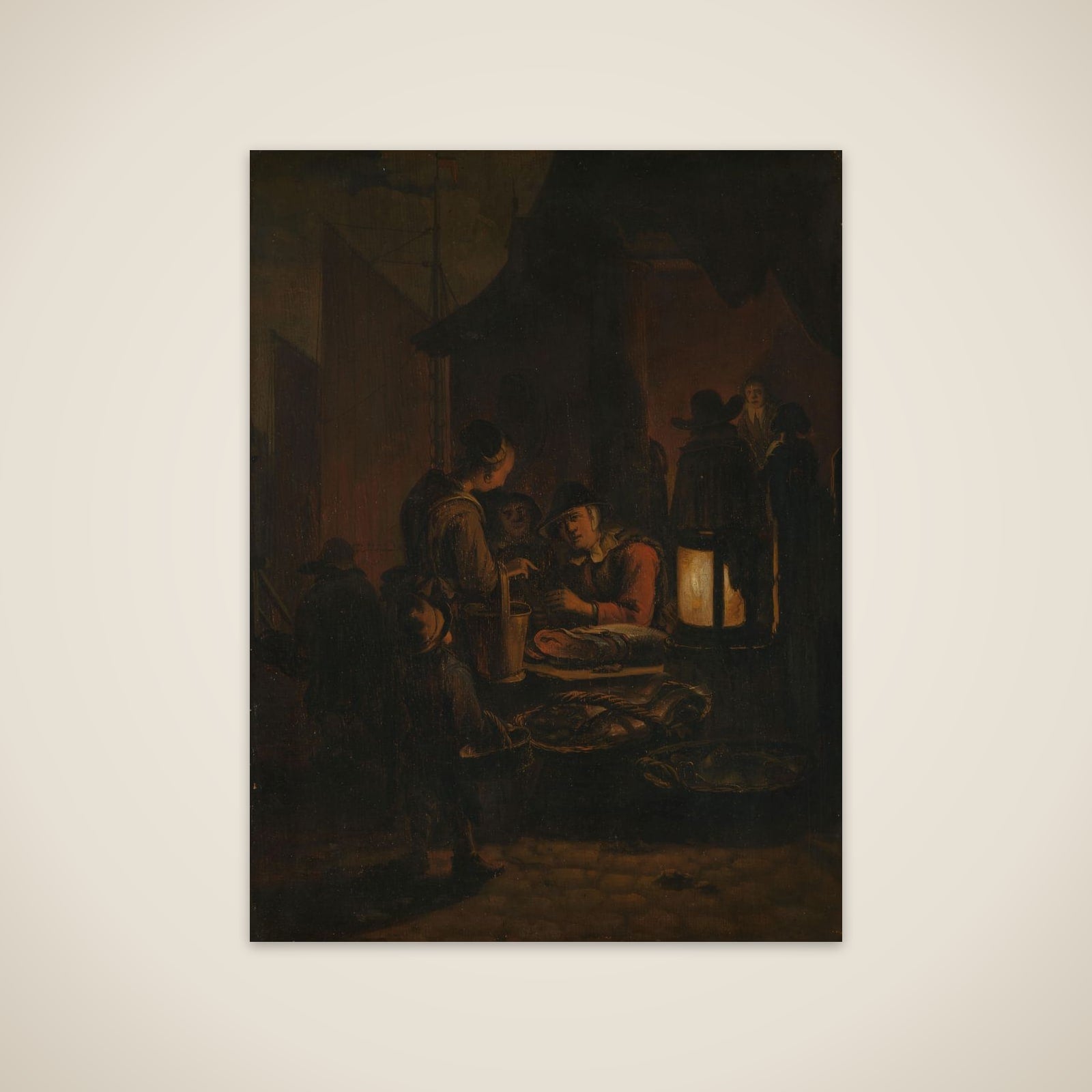 Fish market at night unframed print