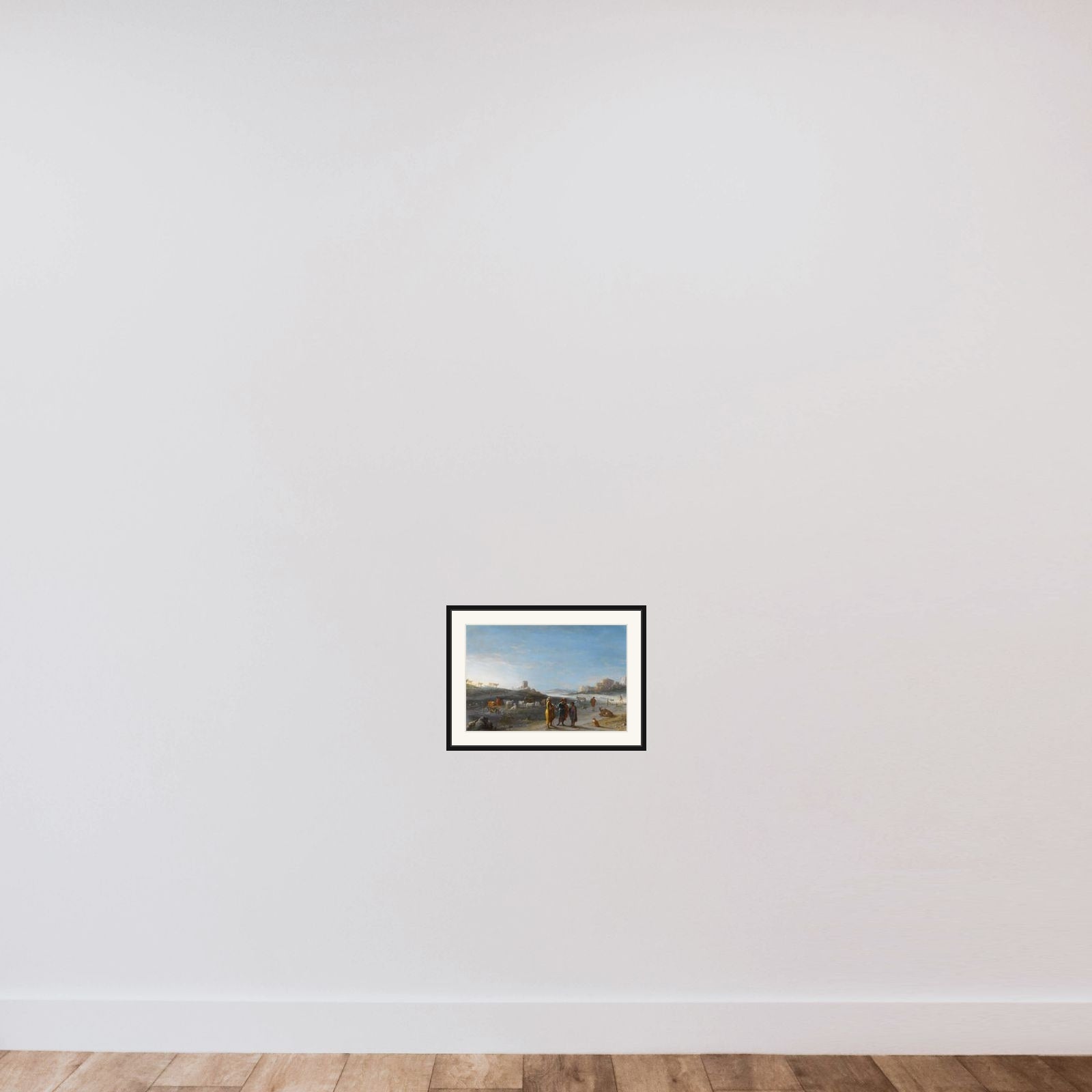 An Italianate Landscape with an Unidentified Subject from the Old Testament framed — shown to scale
