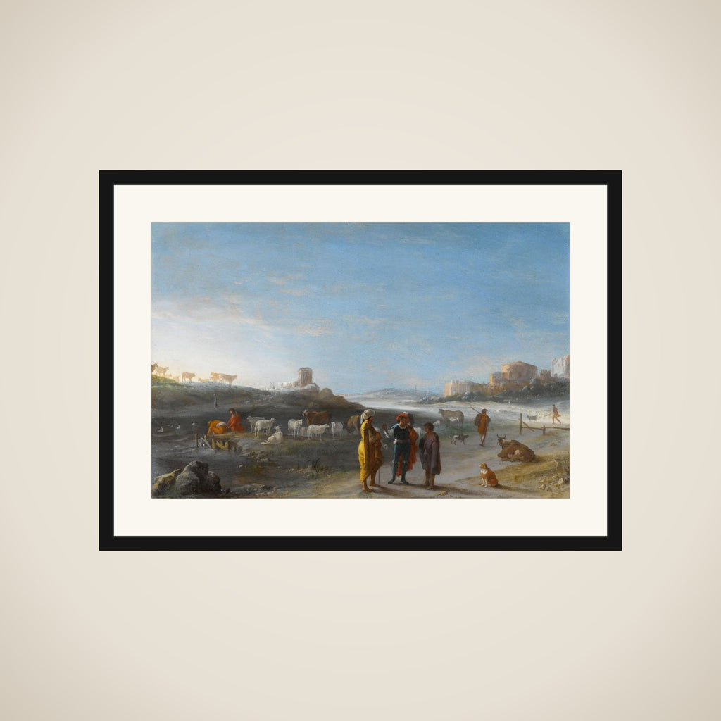 An Italianate Landscape with an Unidentified Subject from the Old Testament framed
