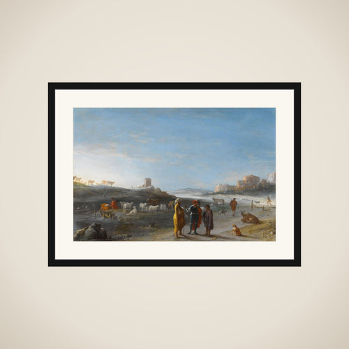 An Italianate Landscape with an Unidentified Subject from the Old Testament framed