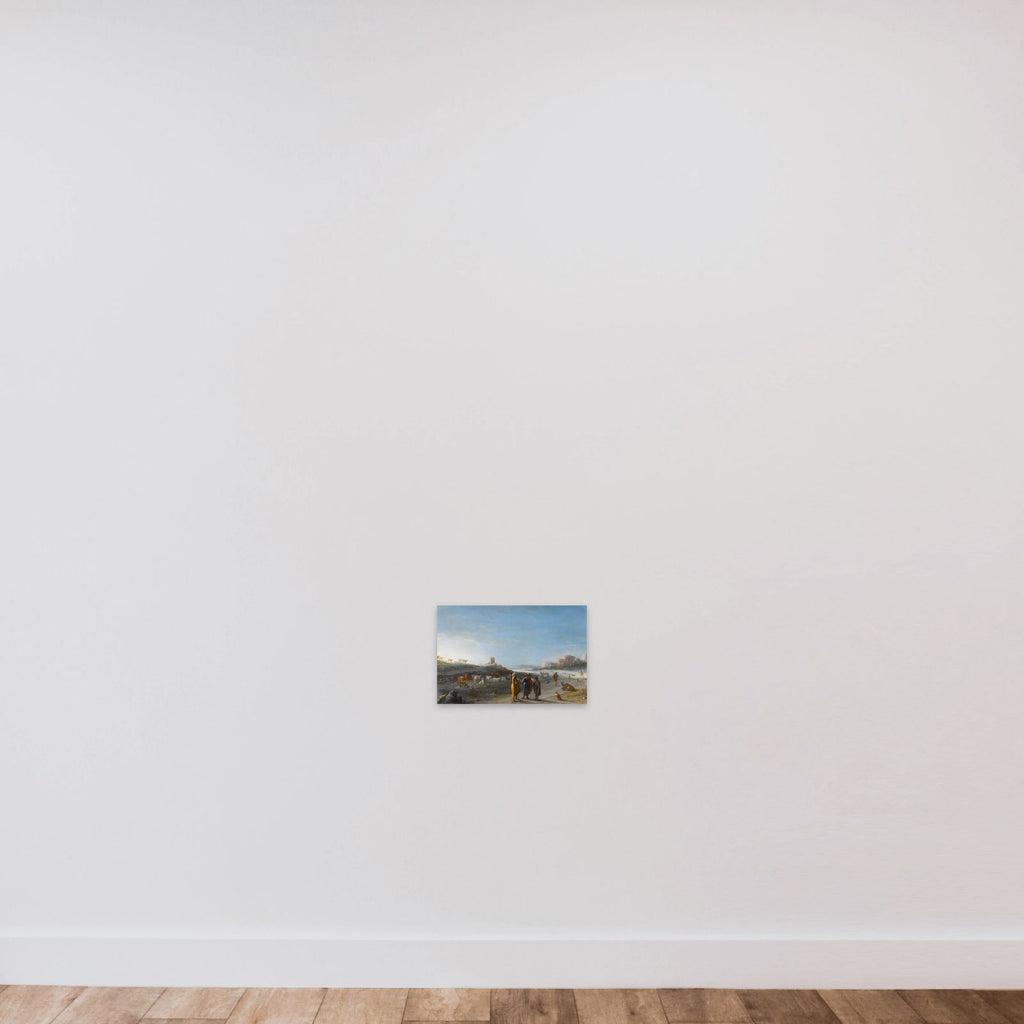An Italianate Landscape with an Unidentified Subject from the Old Testament unframed — shown to scale