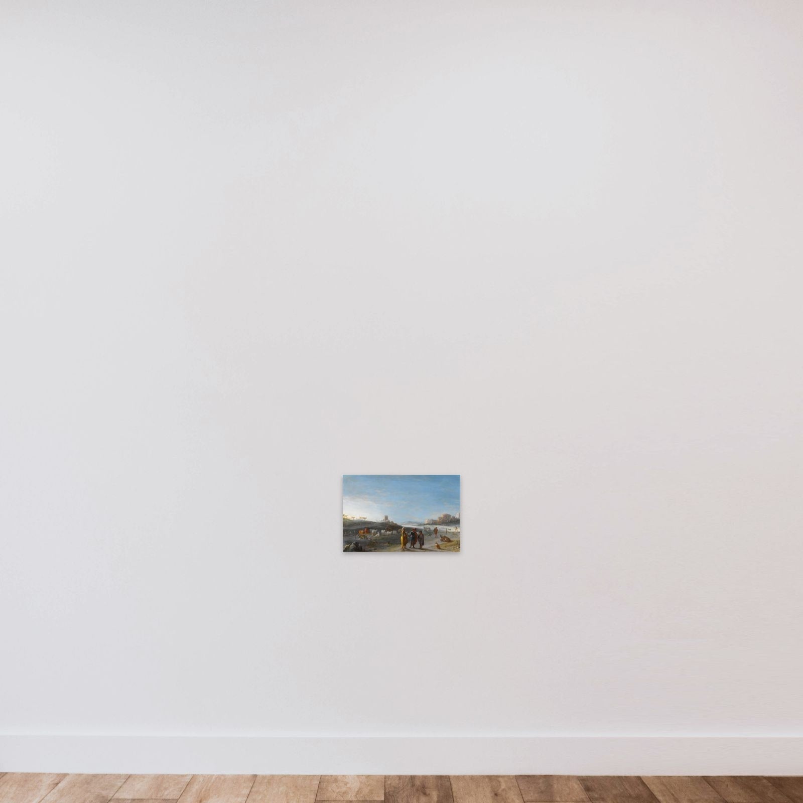 An Italianate Landscape with an Unidentified Subject from the Old Testament unframed — shown to scale
