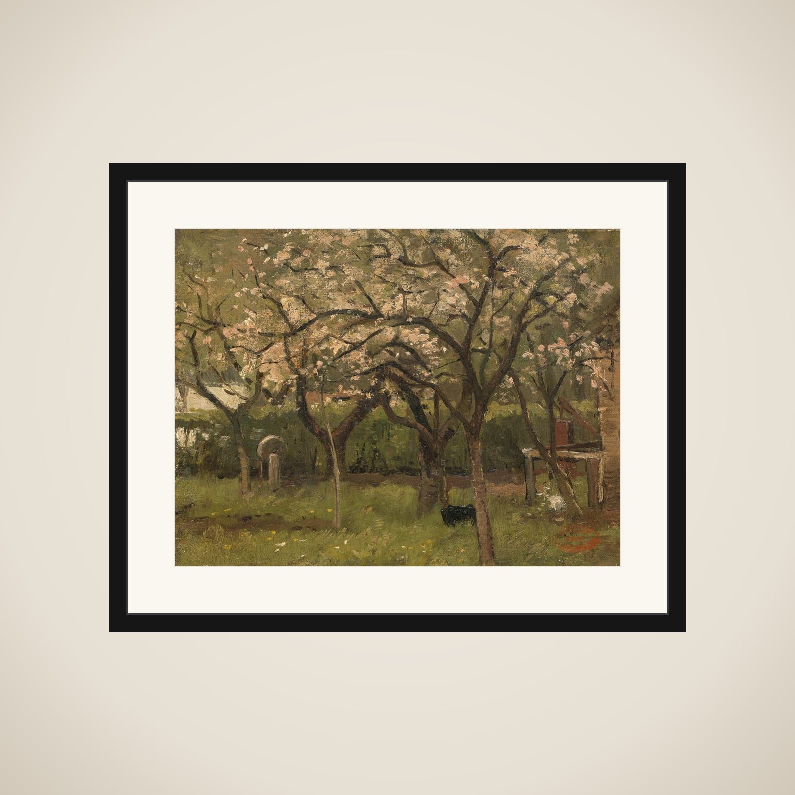 Blossoming Tree in an Orchard framed
