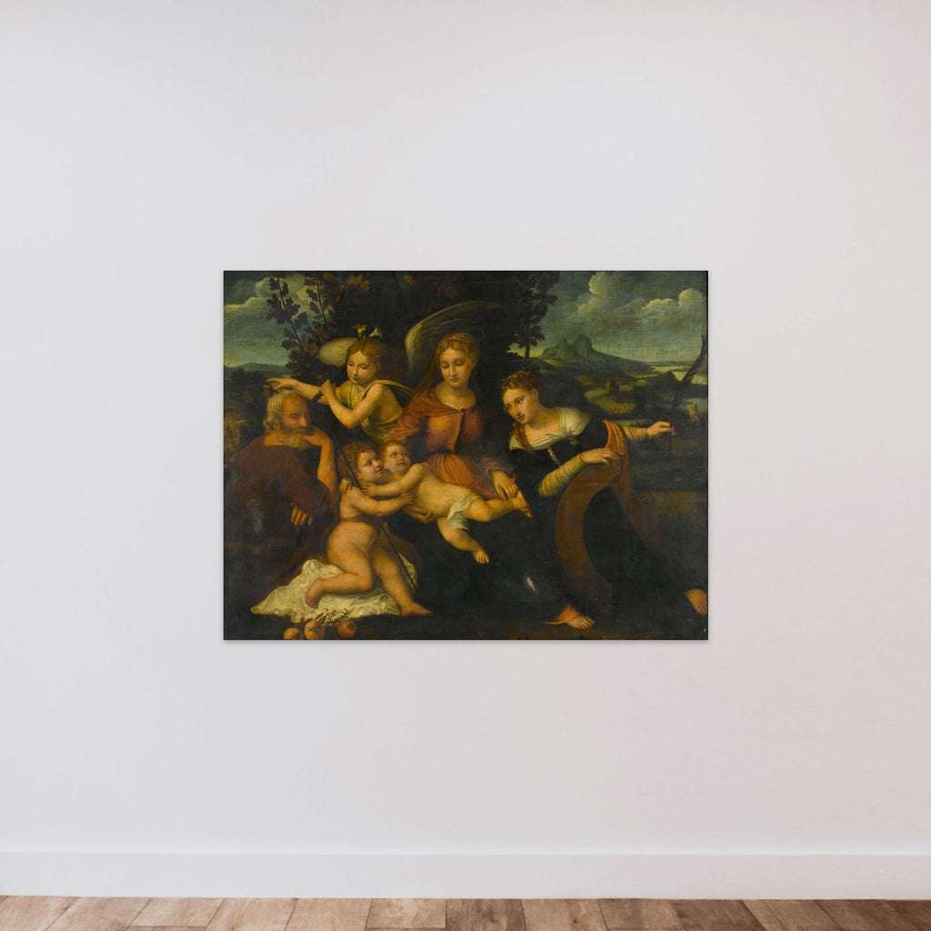 Holy Family with Saint Catherine unframed — shown to scale