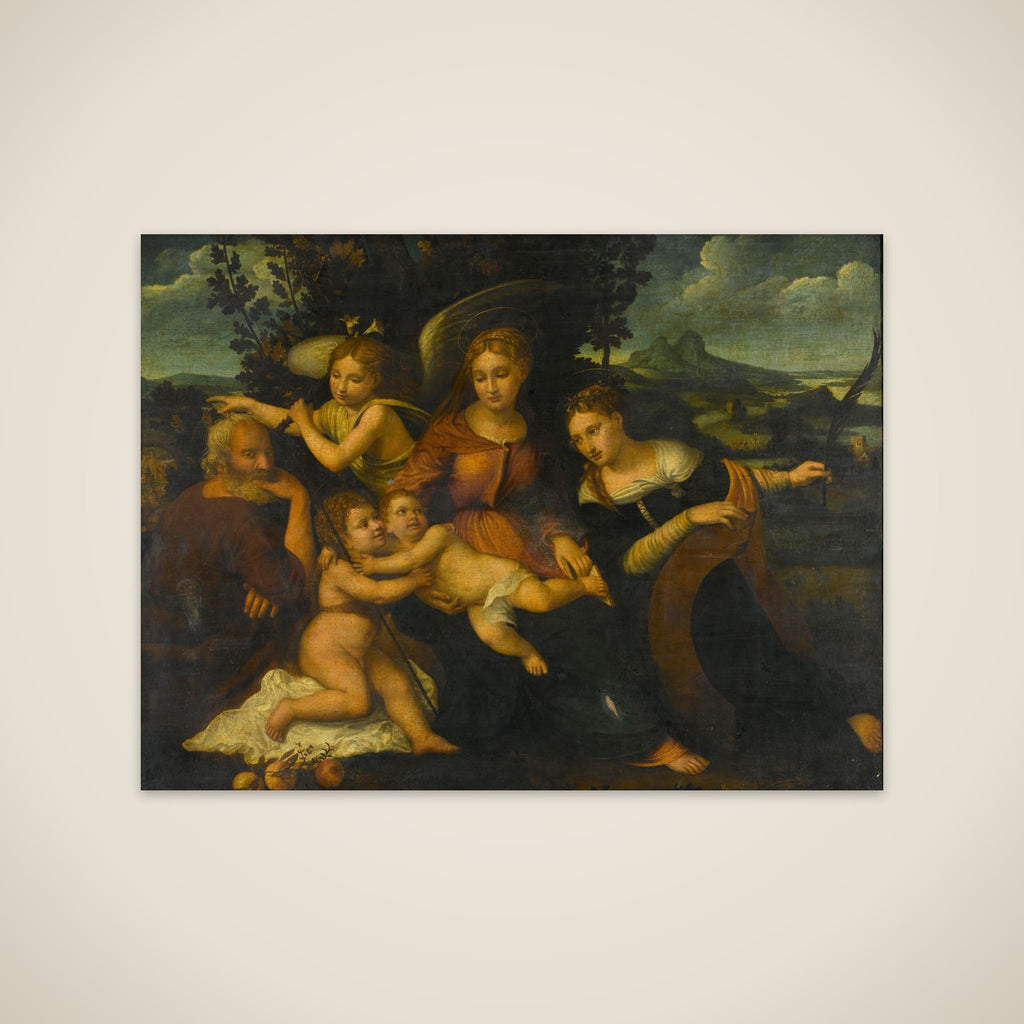 Holy Family with Saint Catherine unframed print