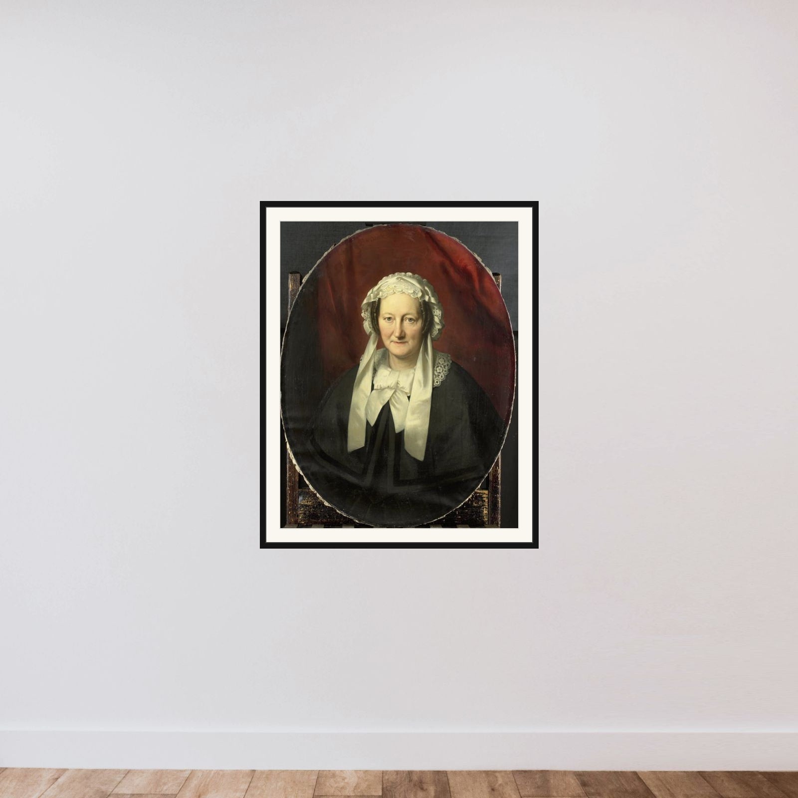 Portrait of Johanna Maria Parvé, Wife of Hendrik André Cornelis Tierens framed — shown to scale