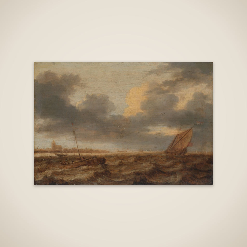 Fishing Boats in Choppy Waters unframed print