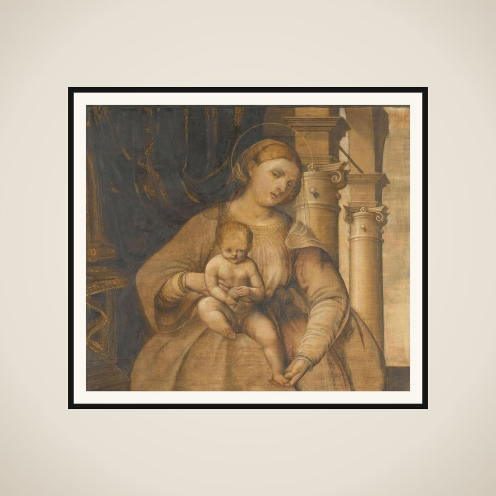 Virgin and Child framed