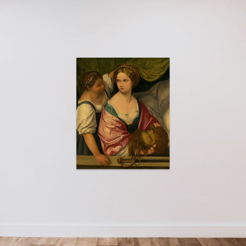 Judith with the Head of Holofernes unframed — shown to scale