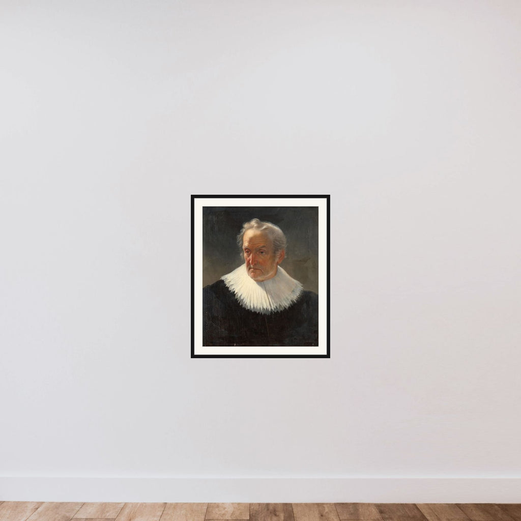 An old Man in 17th-century Dress framed — shown to scale