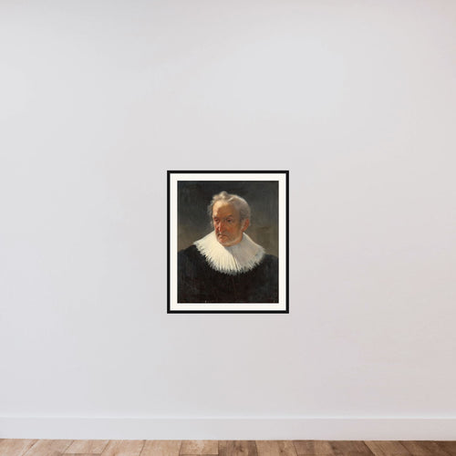 An old Man in 17th-century Dress framed — shown to scale