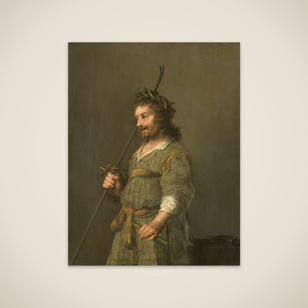 Portrait of a man dressed as a shepherd: known as the portrait of Joost van den Vondel (1587-1679) unframed print