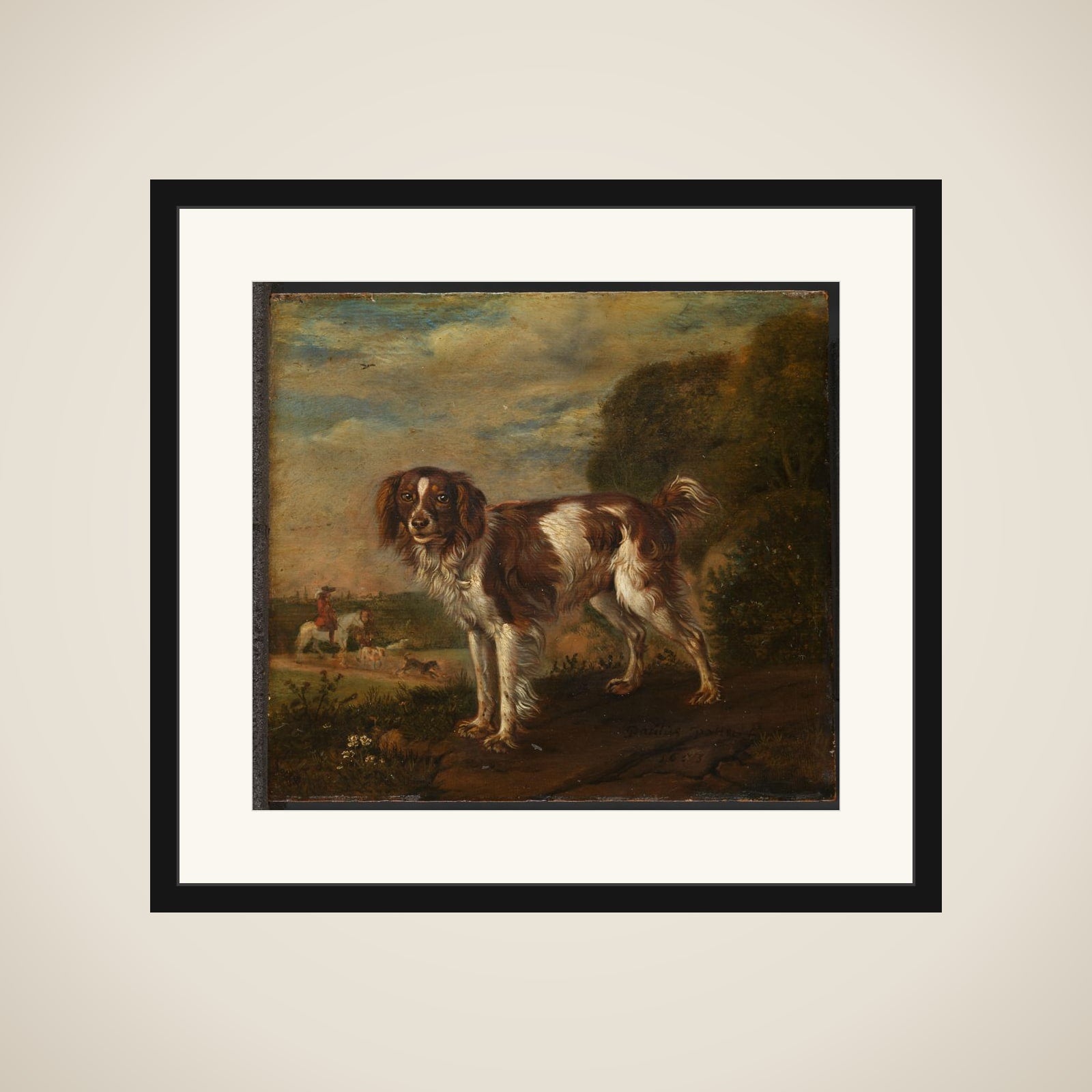 A spaniel framed