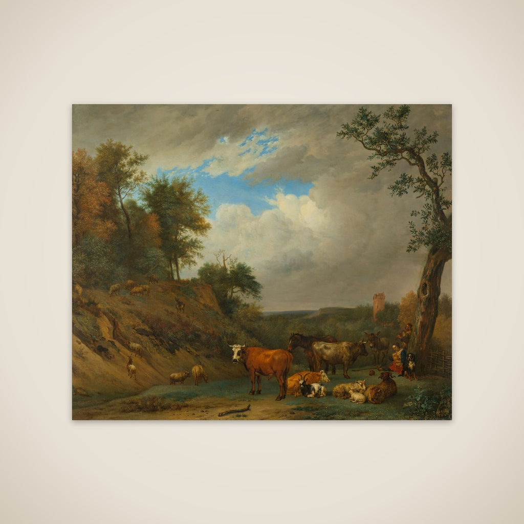 Herdsmen with their cattle unframed print