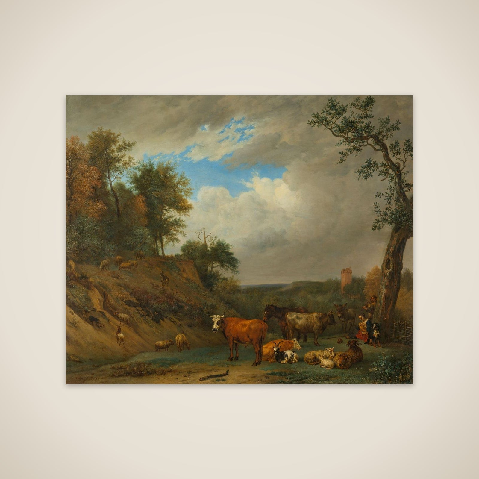 Herdsmen with their cattle unframed print