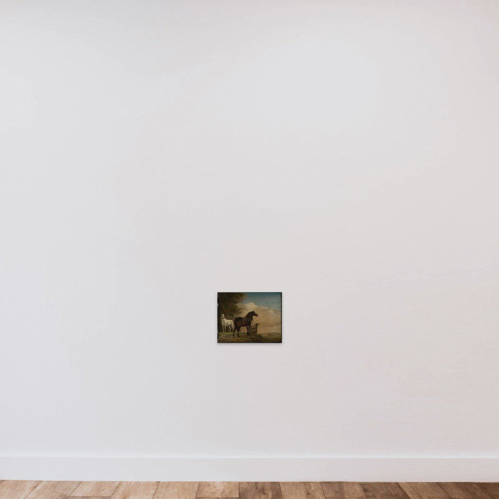 Two Horses in a Meadow near a Gate unframed — shown to scale