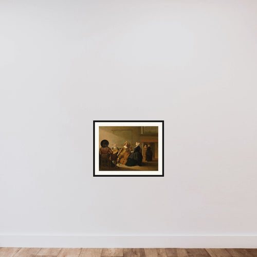 A Musical Company in an Interior framed — shown to scale
