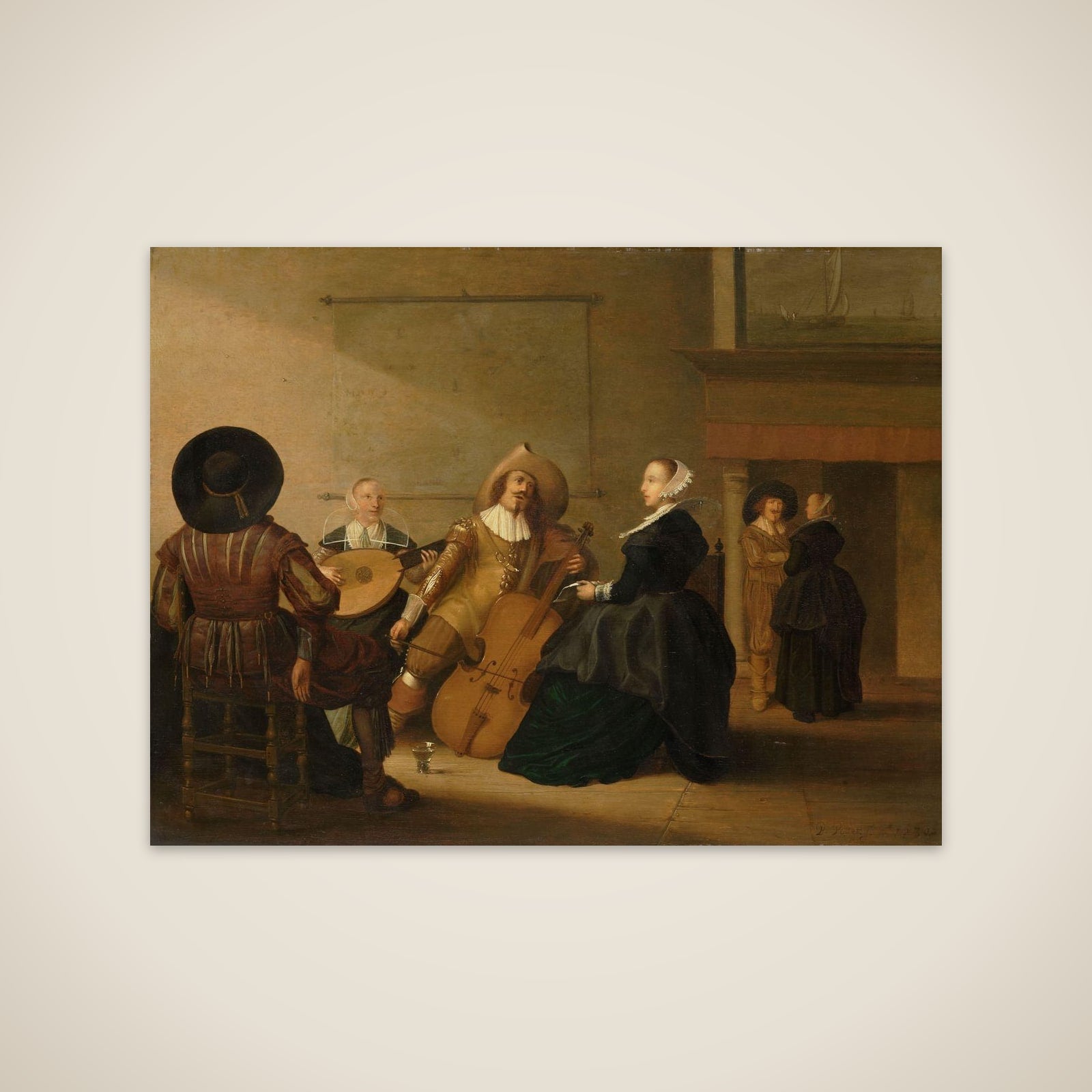 A Musical Company in an Interior unframed print