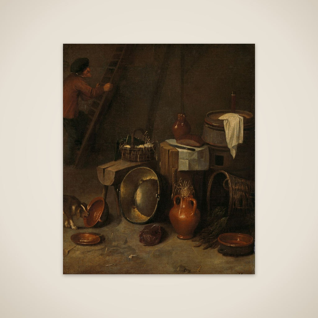Still life in a stable unframed print
