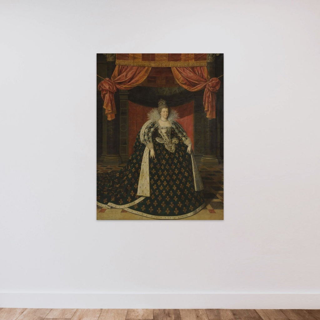 Portrait of Marie de Médicis (1575-1642), Queen of France, in Robes of State unframed — shown to scale