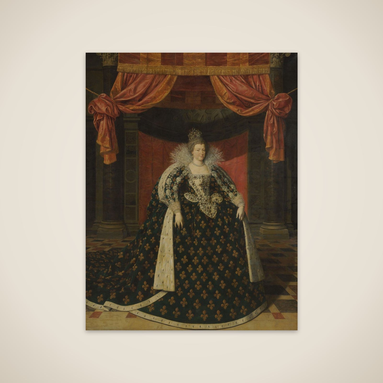 Portrait of Marie de Médicis (1575-1642), Queen of France, in Robes of State unframed print