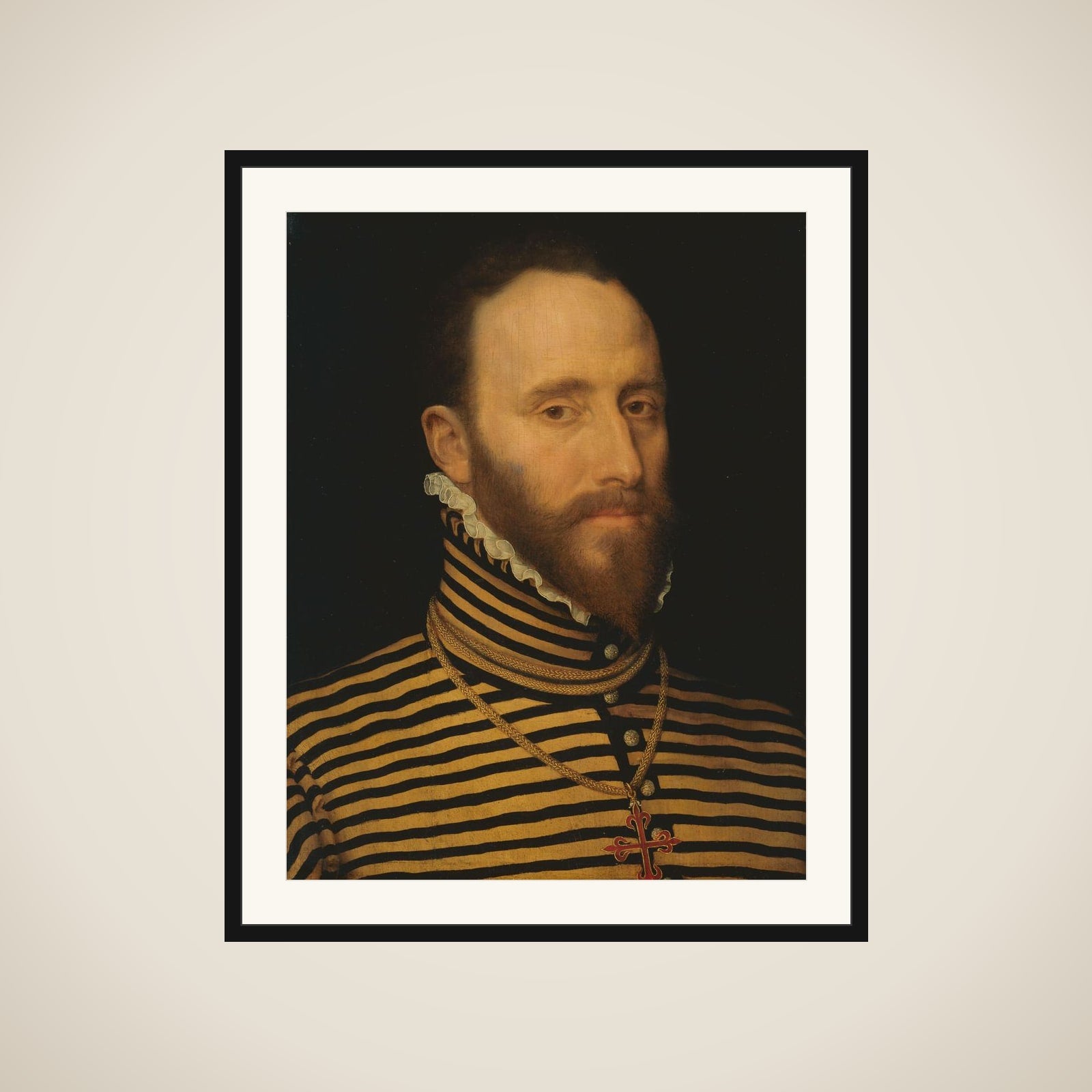 Portrait of a Knight of the Order of Calatrava, probably of the Sorias or Soreau Lineage (Sorel) framed