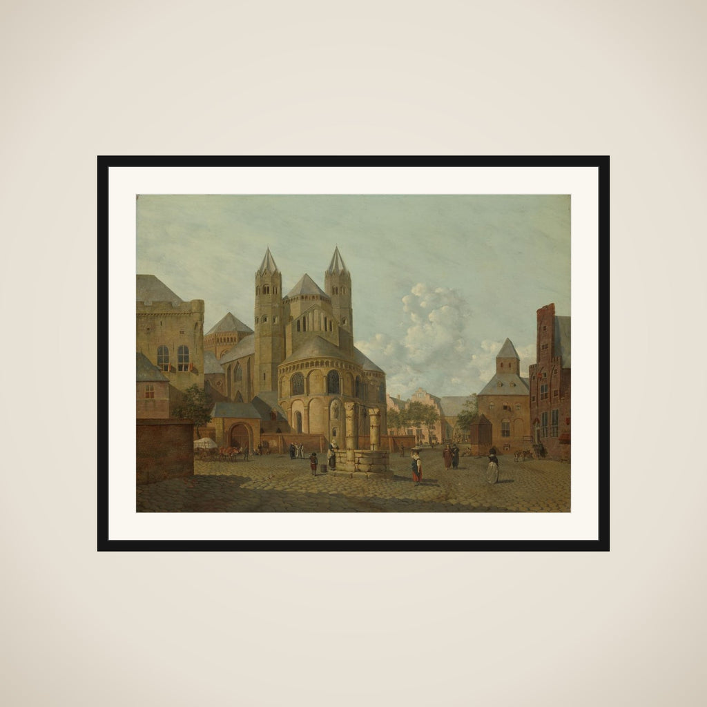Imaginary Cityscape with Romanesque Church framed