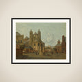 Imaginary Cityscape with Romanesque Church framed