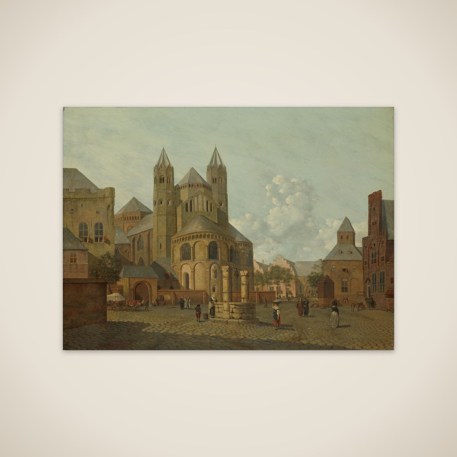 Imaginary Cityscape with Romanesque Church unframed print