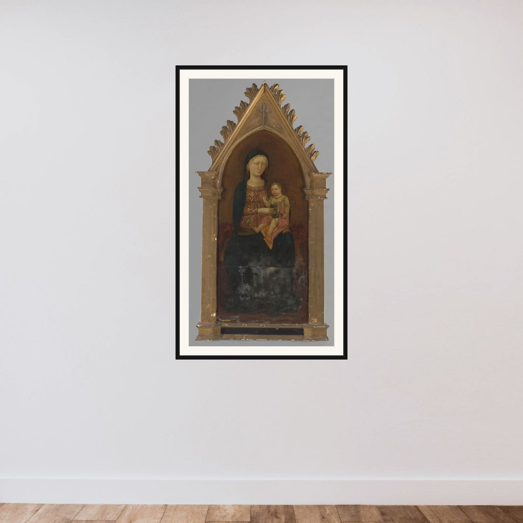 Virgin and Child framed — shown to scale