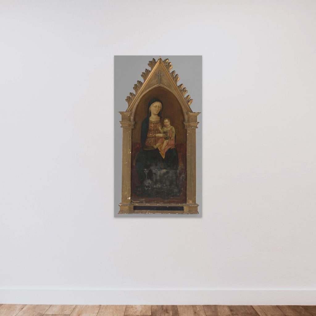 Virgin and Child unframed — shown to scale