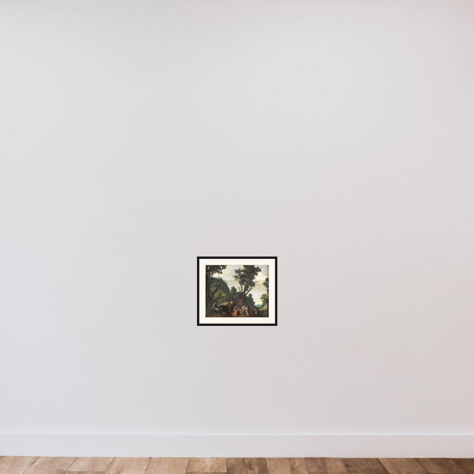 The Meeting of Jacob and Esau framed — shown to scale