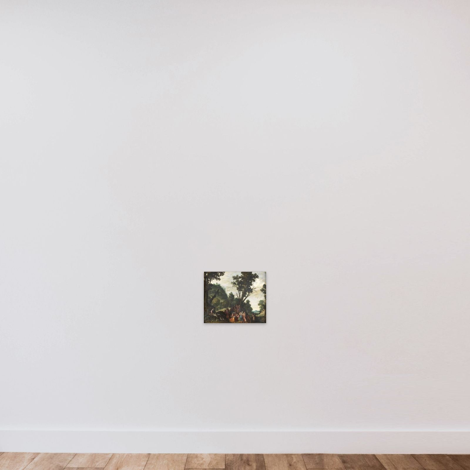 The Meeting of Jacob and Esau unframed — shown to scale