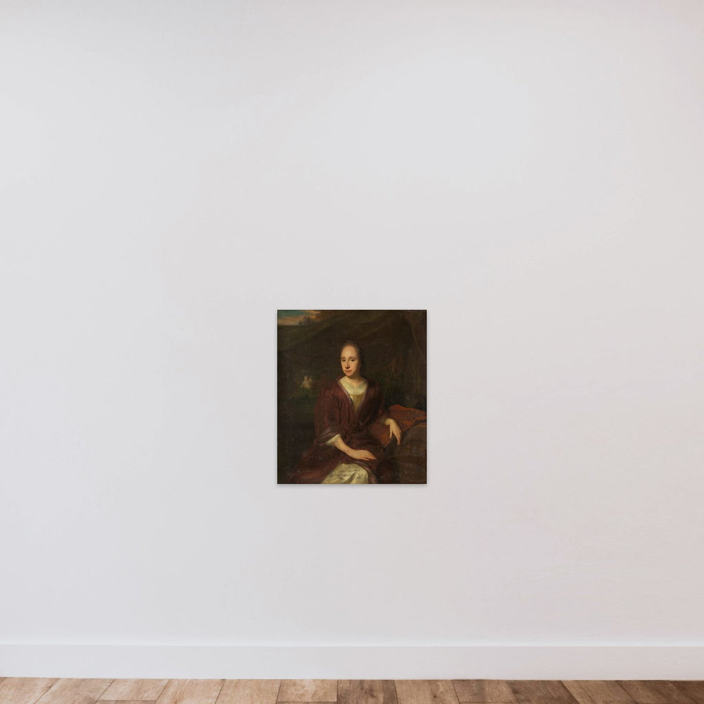 Portrait of Margaretha Nelis (1652-17050, second wife of Casparus Commelin unframed — shown to scale