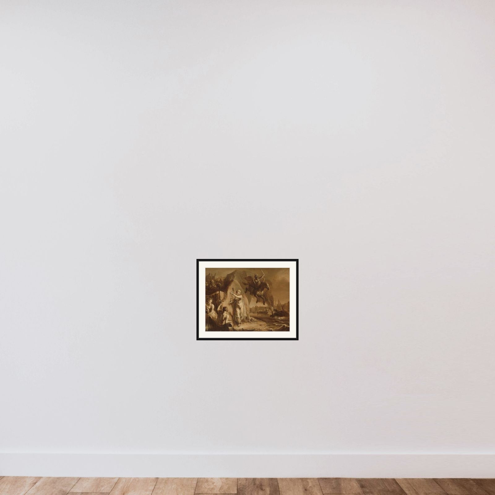 Perseus and Andromeda. Allegory of the liberation of the Netherlands by Prince Frederik Hendrik framed — shown to scale