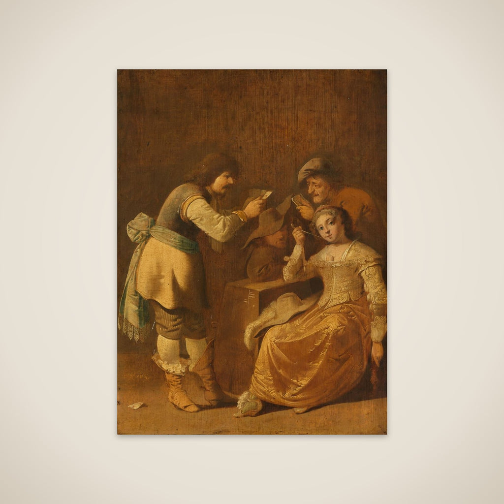 Card Players with Woman Smoking a Pipe unframed print