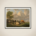Meadow with Animals framed