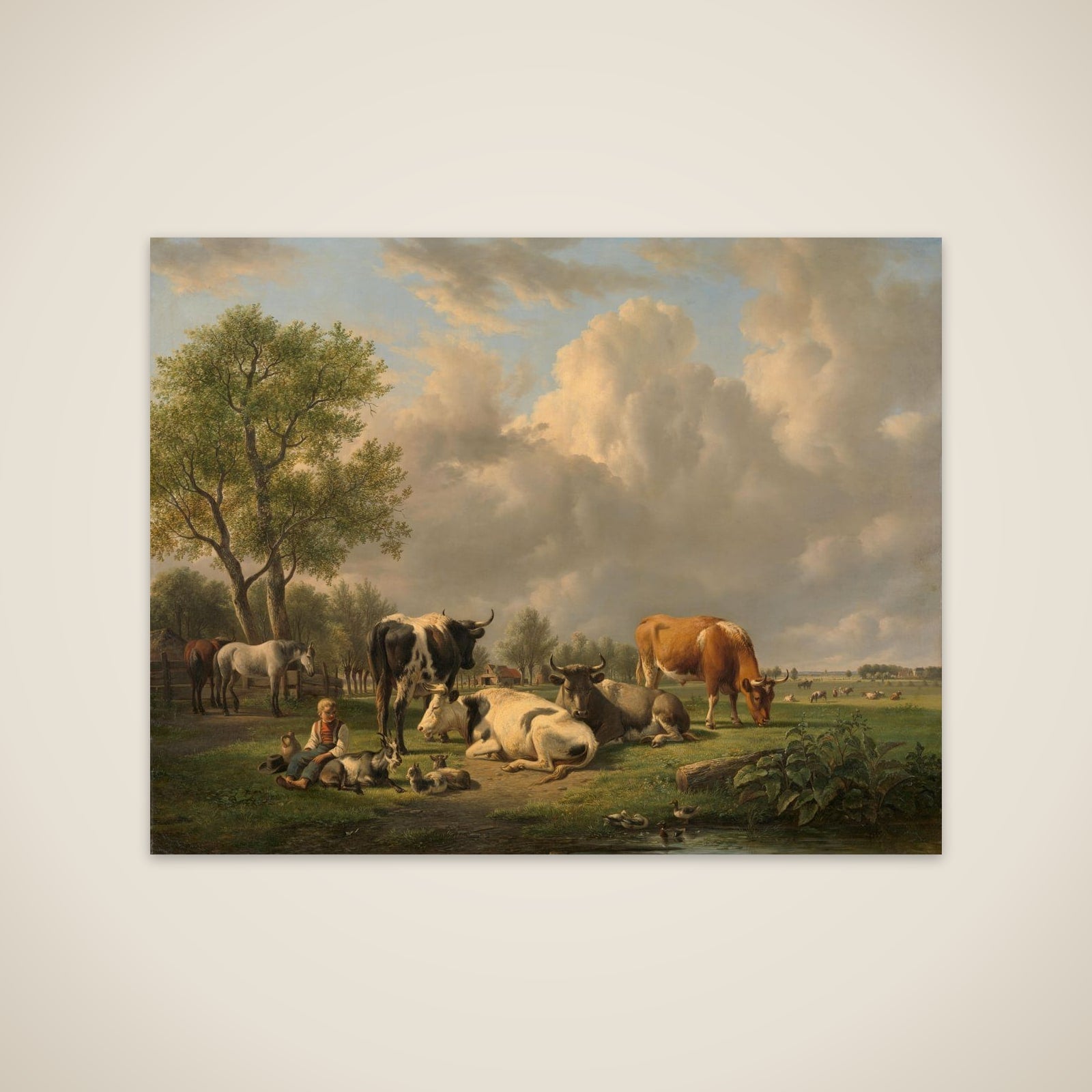 Meadow with Animals unframed print