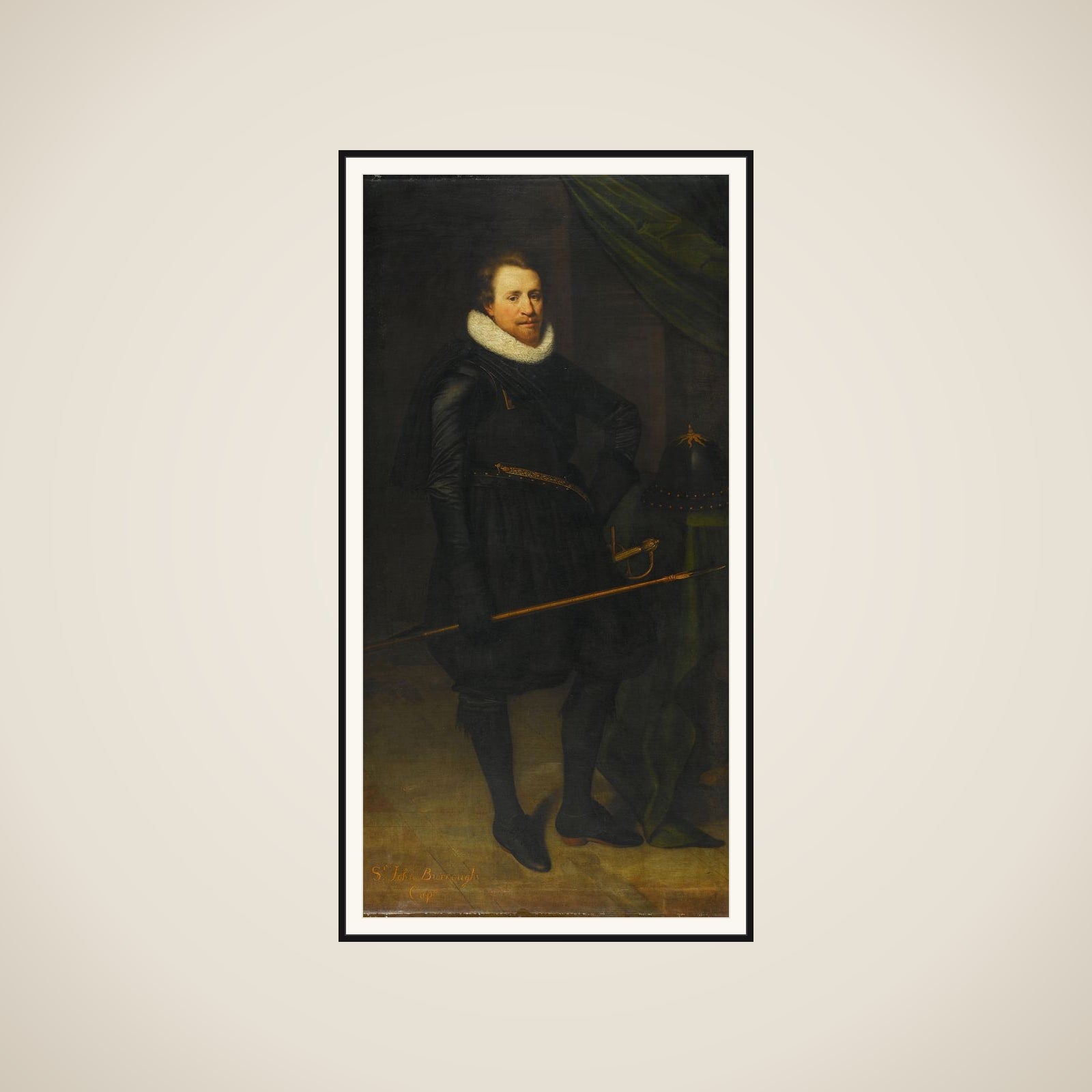 Portrait of Sir John Burroughs (1587-1627) framed