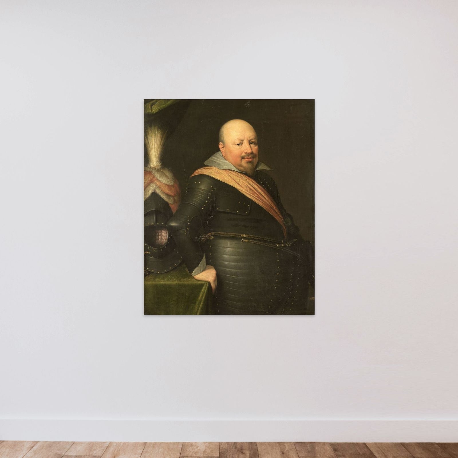 Portrait of Nicolaas Schmelzing (1561-1629) unframed — shown to scale