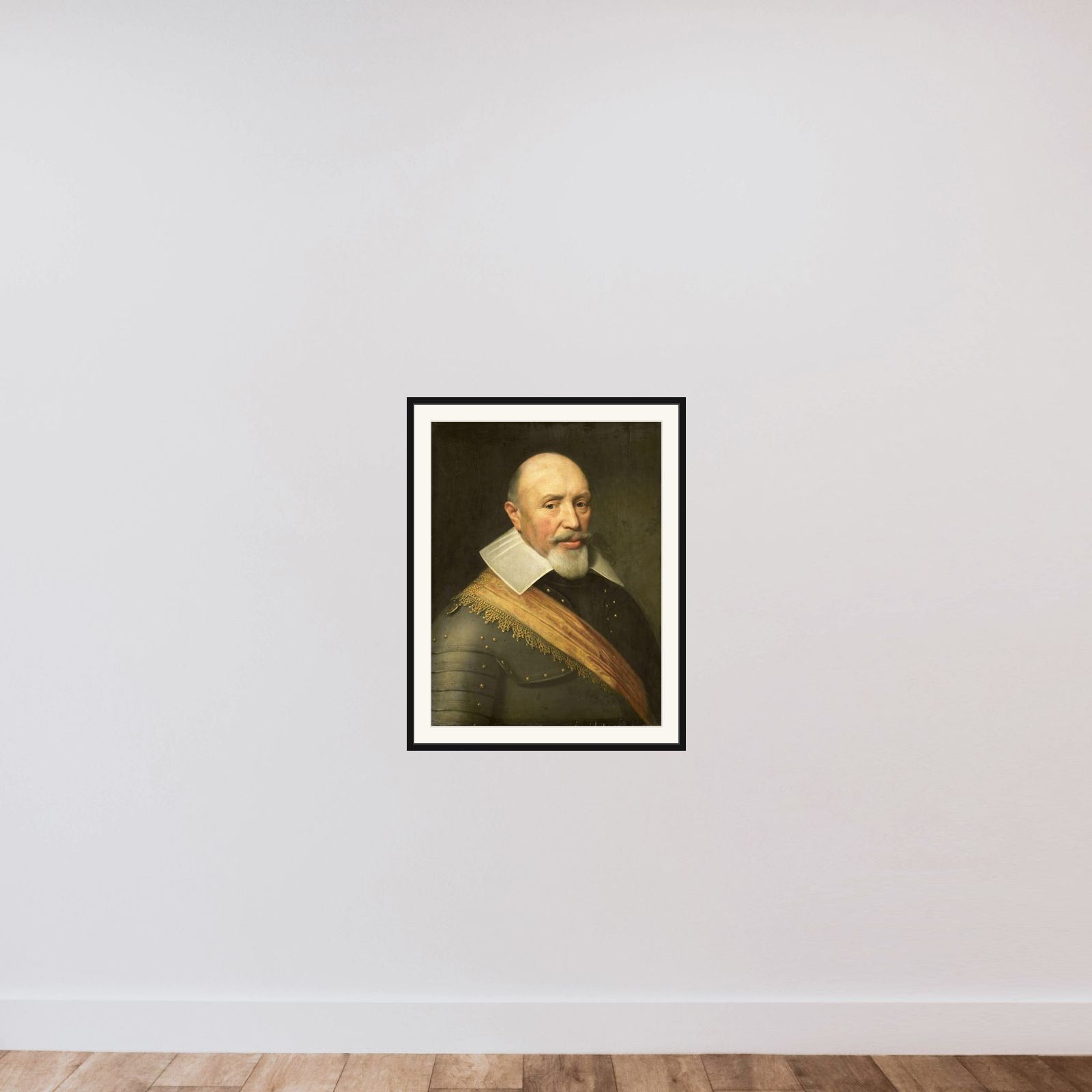 Portrait of an Officer framed — shown to scale